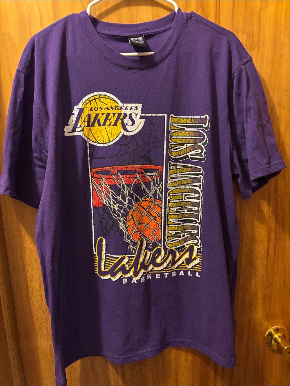 Vintage Los Angeles Lakers Purple Short Sleeve Graphic Tee